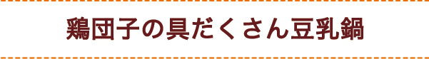鶏団子の具だくさん豆乳鍋